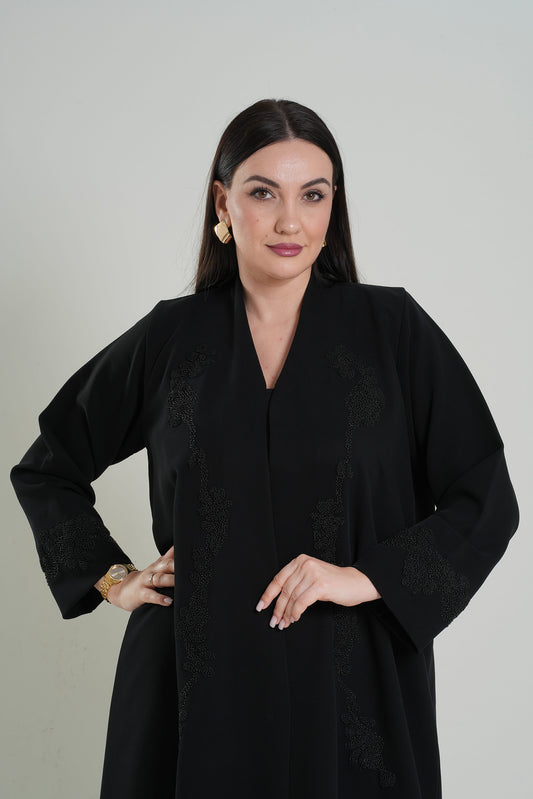 Elegant Black Nida Abaya