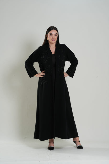 Elegant Black Nida Abaya